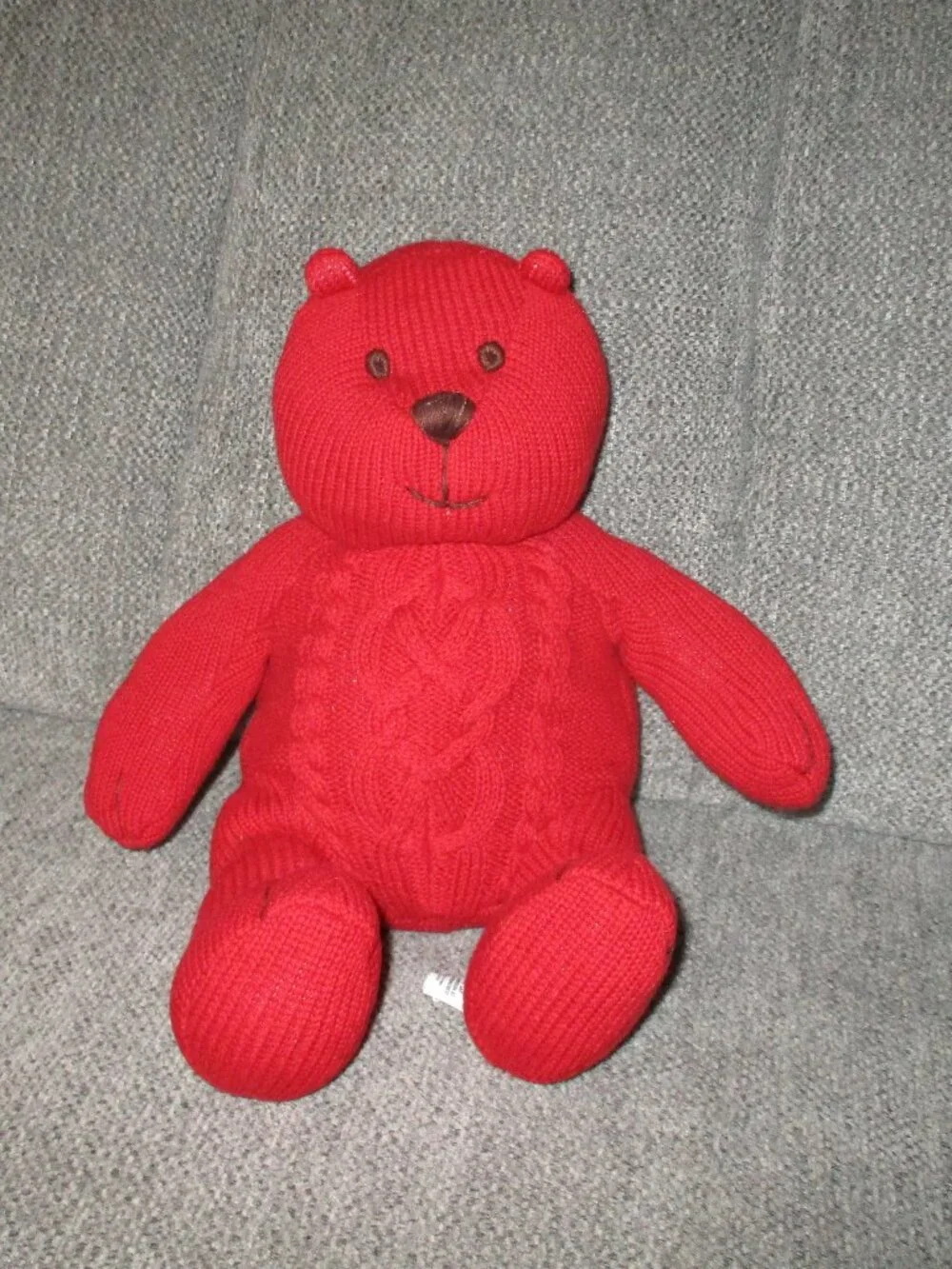 Vintage 2005 Lullaby Red Cable knit Bear Baby Gap Musical RARE  Video